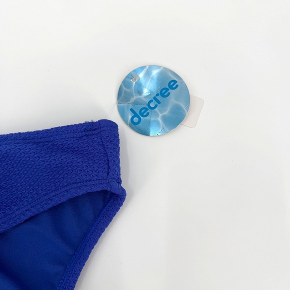 Decree Blue Textured Mid Rise Medium Coverage Bikini Bottom XXL NEW - Picture 2 of 10